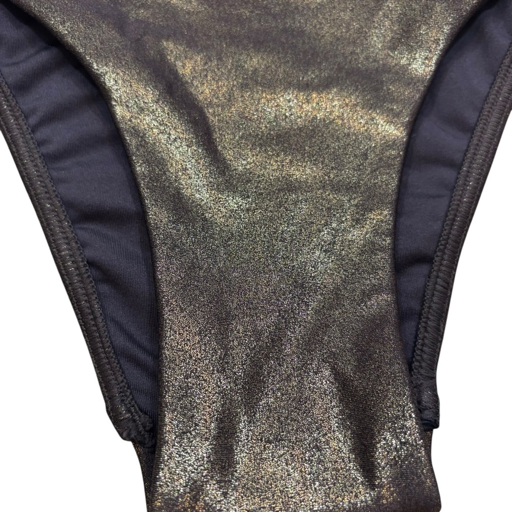 Brand new without Tags Victoria’s Secret Gold and Black Metallic Bikini Bottom S - Picture 3 of 8